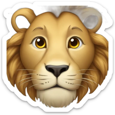 Un lion qui fait des yeux mignon sticker