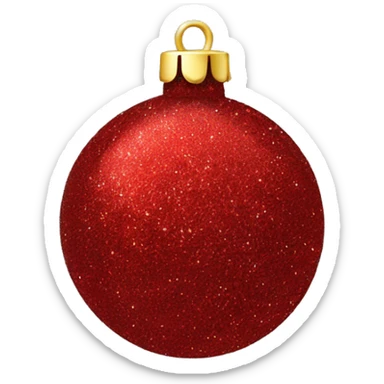 Red glitter Christmas bauble sticker