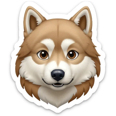 White  brown husky with Seattle Seahawks gear sticker