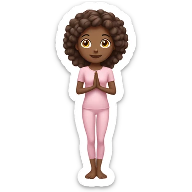 Brunette yoga girl light pink clothes  sticker
