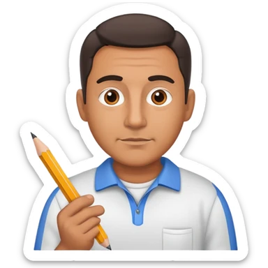 Hispanic dad with a pencil in hand sticker