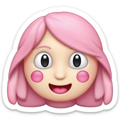 Crie um emoji de fone de ouvido branco com 2 lacinhos rosas claros sticker