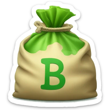 bag of money with Irish flag sticker