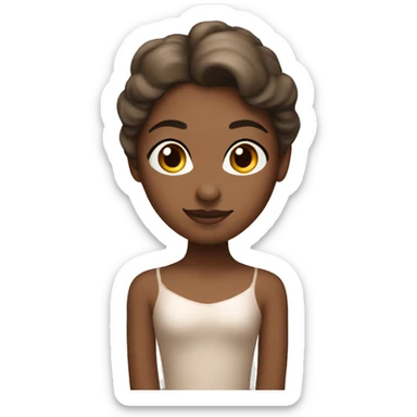 Brown ballerina white wings sticker