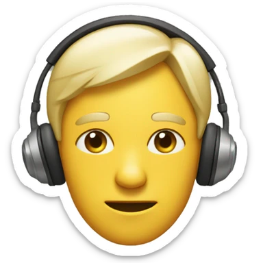 nodding head with headphones on sticker