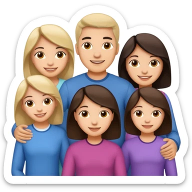 Light skin Hispanic family of 6 mom, dad, two 20 yr old daughters, 20 year old son, and 10 year old daughter sticker