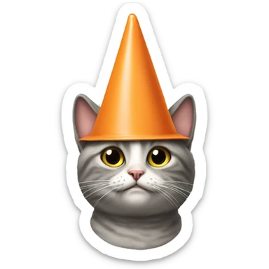 cat with a dunce cap sticker