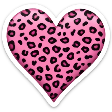 Pink leopard print heart  sticker
