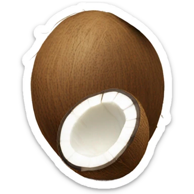 coconut with coconut water in it sticker