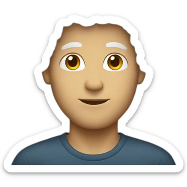 White man with Afro hair sticker