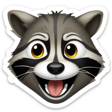 Raccoon laughing with tears sticker