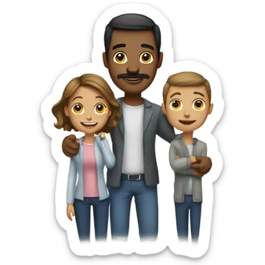 Family man wife 2 boys sticker