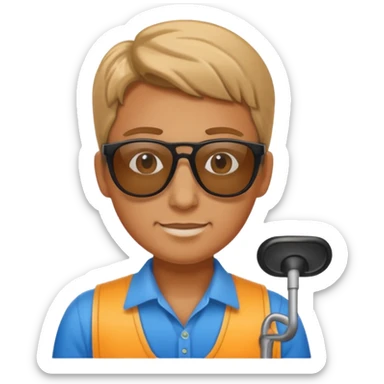 Cashier wearing sunglasses sticker