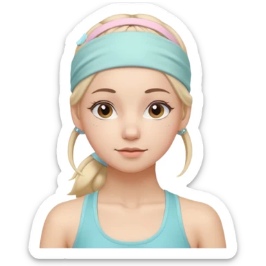 Yoga girl with pastel band sticker