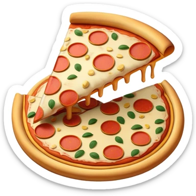 Pizza with gold bars sticker