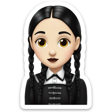 Realistic Wednesday addams kissing sweetly sticker