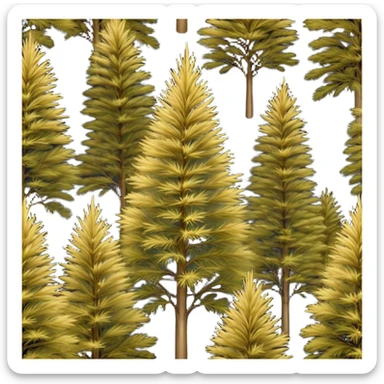 Cinematic Realistic Allocasuarina Emoji, Tall and elegant, with long, needle-like foliage that gives the tree a fine, wispy appearance. The tree’s soft, golden-brown color adds warmth to the landscape. Soft glowing outline, capturing the essence of Australian beauty, strength, and serenity in an allocasuarina tree! sticker