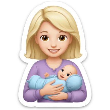 woman with eros baby clothes sticker