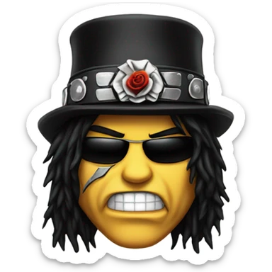 Slash from Guns'N'Roses face sticker