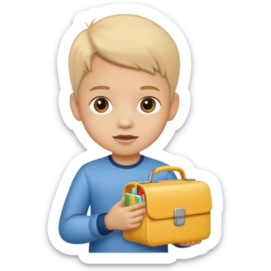 child with lunchbox sticker
