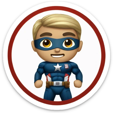 super herói similar ao capitão américa, mas com referência a "promoção/ofertas" sticker