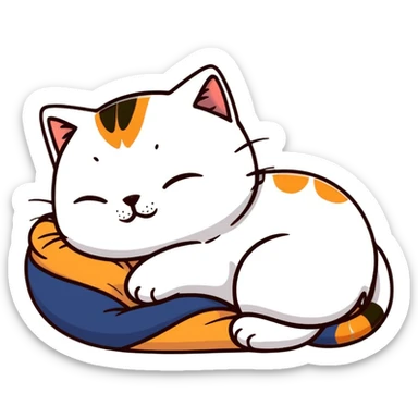 cat sleeping peacefully sticker