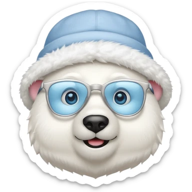  polar bear wearing glasses and a hat sticker