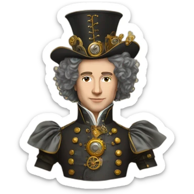 louis XIV style steampunk sticker