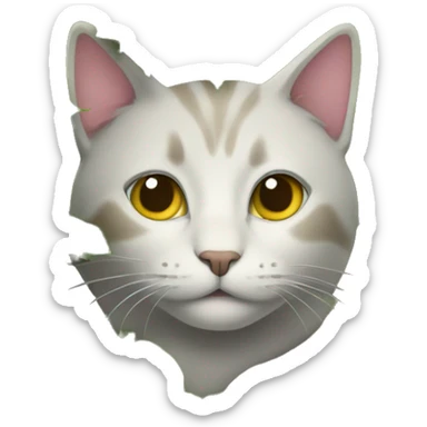 cat hidden in a tree with foliage sticker