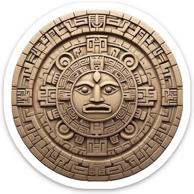Aztec calendar stone symbol sticker