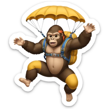 fait moi un gorille qui fait du parachute  sticker
