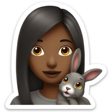 girl whith dark hare sticker