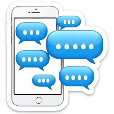 smartphone with text message bubbles sticker