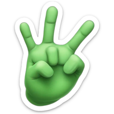 green grogu hand with 3 fingers sticker