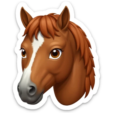 A horse covering her eyes with the hooves sticker