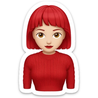 red women's knitwear sticker