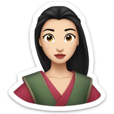 Mulan con ojos más pequeños y más oscuros sticker