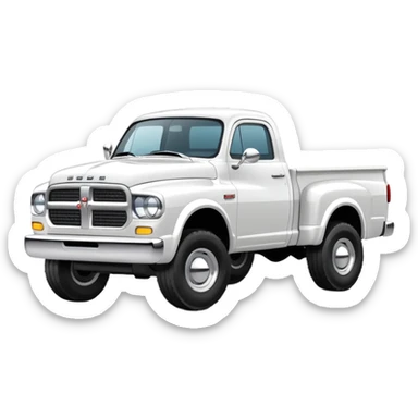White dodge pickup truck sticker
