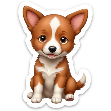 Red heeler puppy wagging tail excitedly sticker