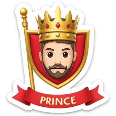 Flag with an symbol of prince from clash Royle and written below domshow  sticker