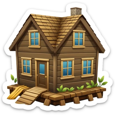 House with flooding around it sticker
