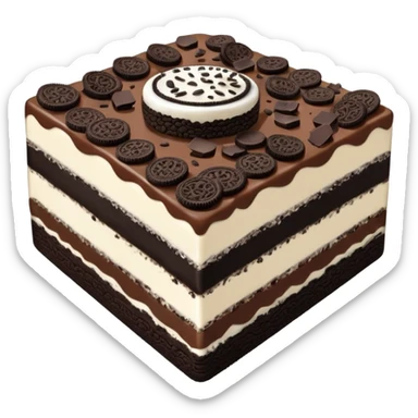 oreo cake square shape slim layer one topping oreo sticker