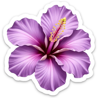 single lilac hibiscus blossom facing left sticker
