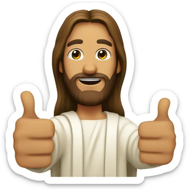 Jesus giving a thumbs up sticker