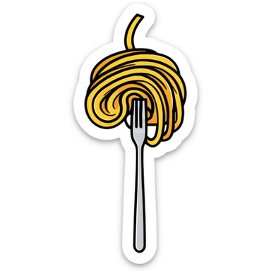 twirled spaghetti on a fork sticker