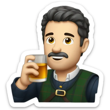 Scottish guy drinking scotch sticker