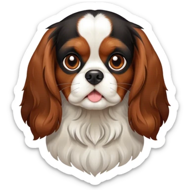 Cavalier King Charles spaniel black and brown dog Black and brown sticker