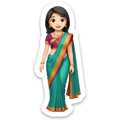 Girl with saree full body sticker