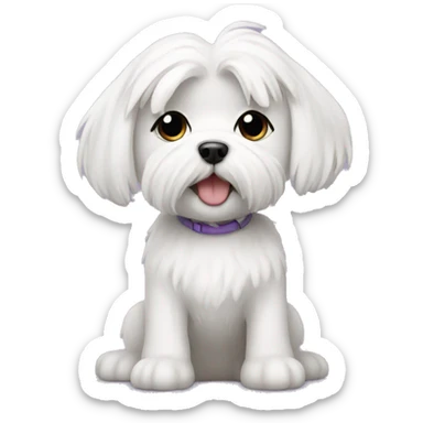 Maltese dog girl sticker