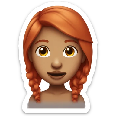 Red head girl with septum piercing sticker